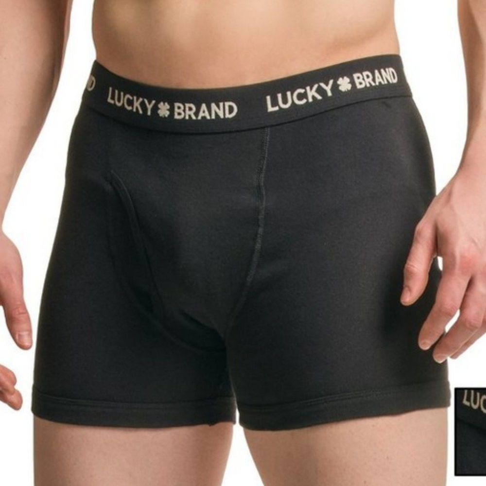 Excellent Used Condition Men's LUCKY ☘️ BRAND Black Boxer Briefs Size Large. - Picture 2 of 10